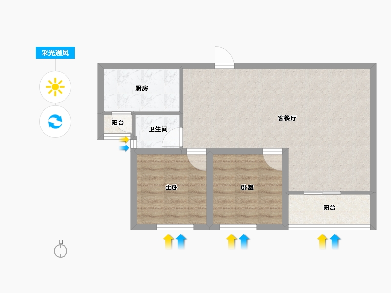 广东省-深圳市-官龙名苑-61.23-户型库-采光通风