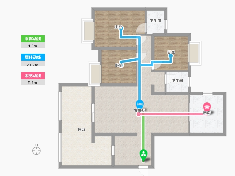 贵州省-黔南布依族苗族自治州-幸福城B区-93.88-户型库-动静线