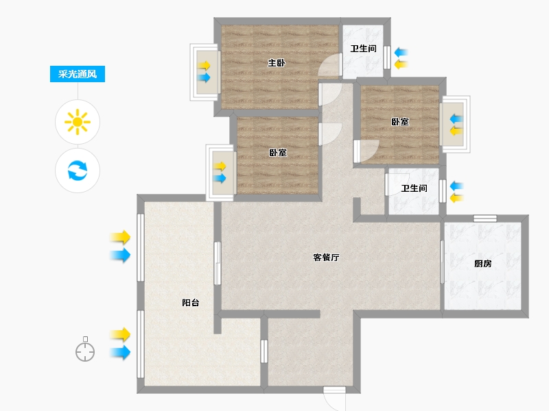 贵州省-黔南布依族苗族自治州-幸福城B区-93.88-户型库-采光通风