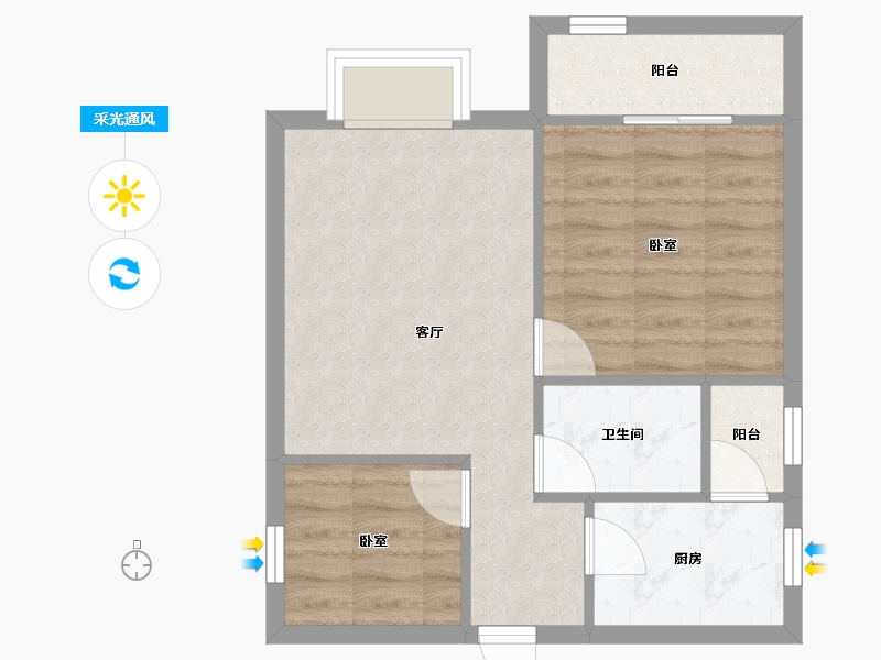 广东省-深圳市-鼎太风华(七期)-49.47-户型库-采光通风