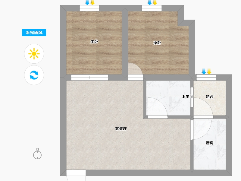 广东省-深圳市-友邻公寓-35.13-户型库-采光通风