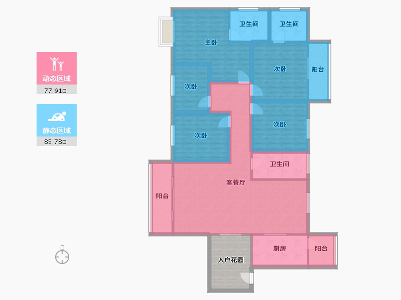 广东省-深圳市-金泓凯旋城-156.77-户型库-动静分区