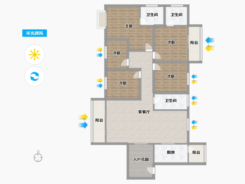 广东省-深圳市-金泓凯旋城-156.77-户型库-采光通风