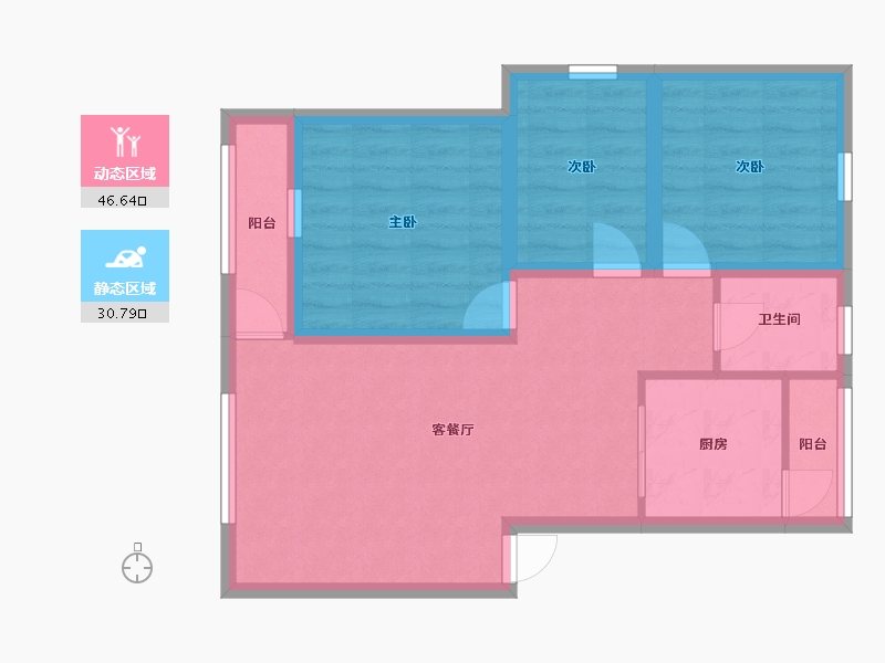 广东省-深圳市-前海花园-68.50-户型库-动静分区