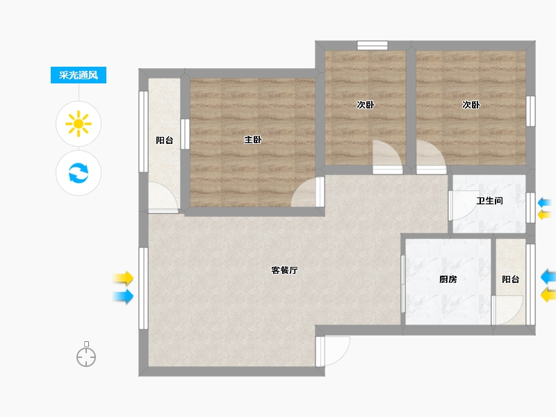 广东省-深圳市-前海花园-68.50-户型库-采光通风