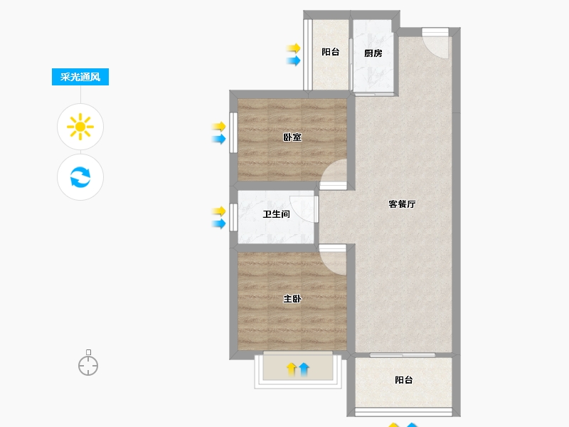 广东省-深圳市-融湖中心城(一期)-55.41-户型库-采光通风