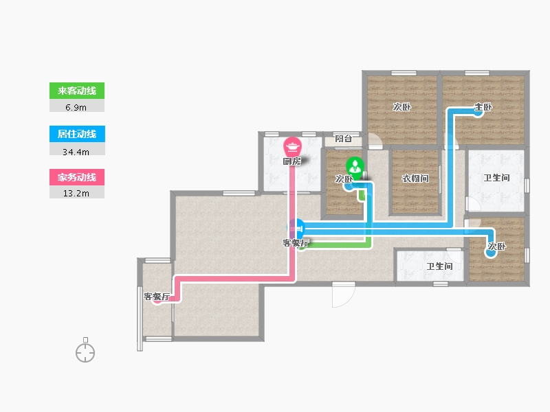 黑龙江省-鹤岗市-伍兹公寓-142.72-户型库-动静线