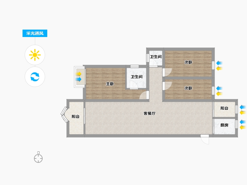 广东省-深圳市-英伦名苑(一期)-88.65-户型库-采光通风