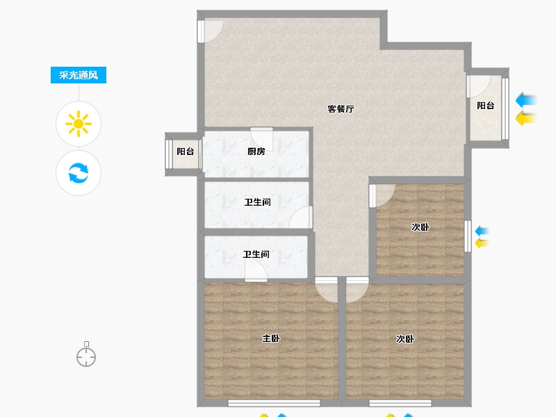 广东省-深圳市-星海名城(三期)-113.64-户型库-采光通风