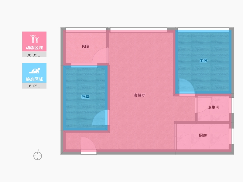 广东省-深圳市-万科红(三期)-46.41-户型库-动静分区