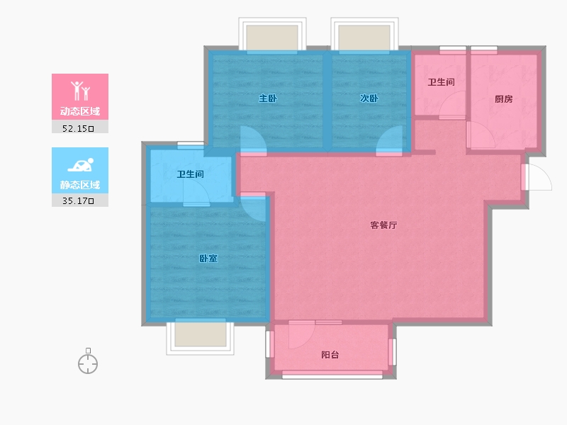 广东省-深圳市-万科金色领域-77.79-户型库-动静分区