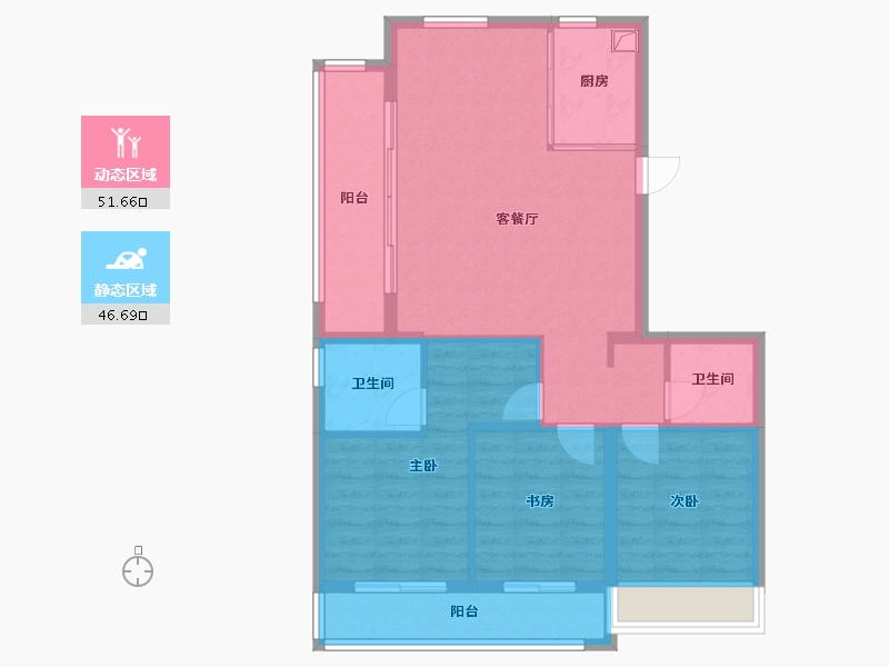 浙江省-嘉兴市-世和万大地云之湾-92.00-户型库-动静分区