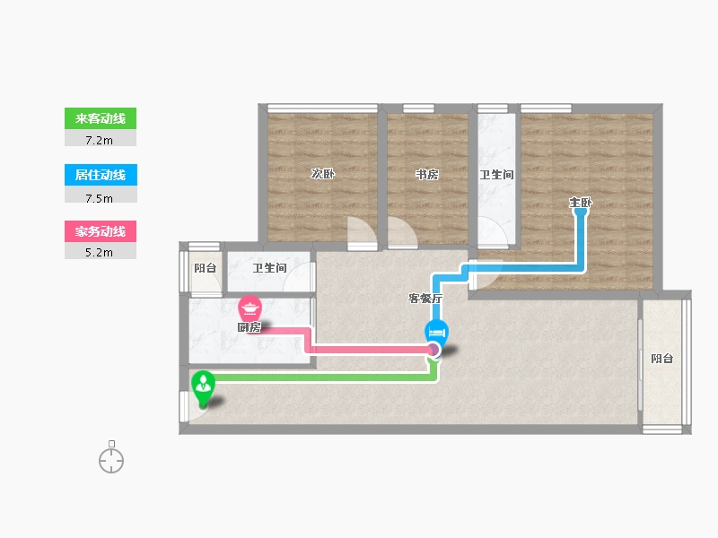 广东省-深圳市-万富人家一期（天欣花园一期）-88.05-户型库-动静线