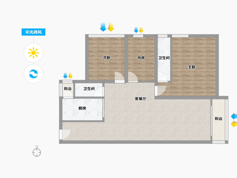 广东省-深圳市-万富人家一期（天欣花园一期）-88.05-户型库-采光通风