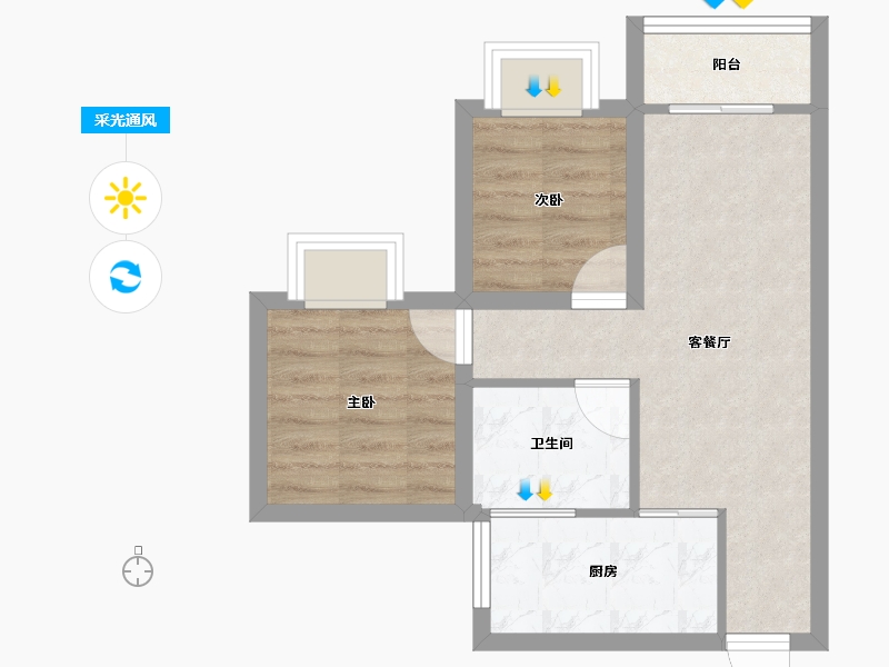 广东省-深圳市-友邻公寓-44.50-户型库-采光通风