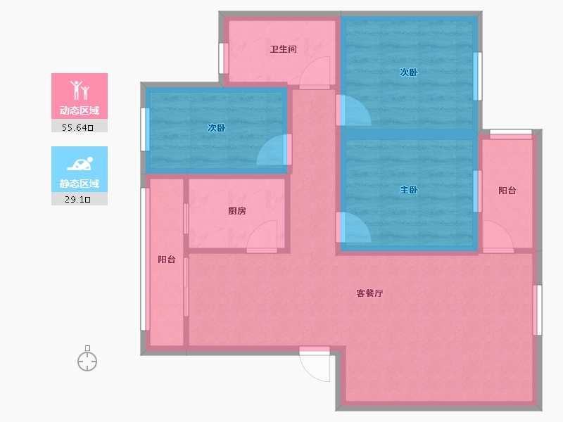 广东省-深圳市-翠湖山庄-74.48-户型库-动静分区