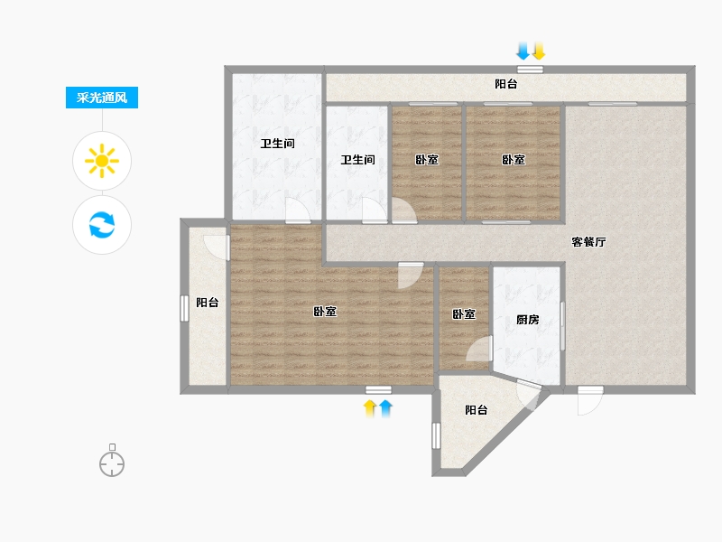 广东省-深圳市-星海名城(六期)-140.40-户型库-采光通风