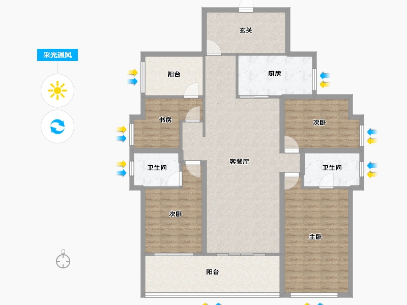 广东省-深圳市-万科公园里-141.63-户型库-采光通风