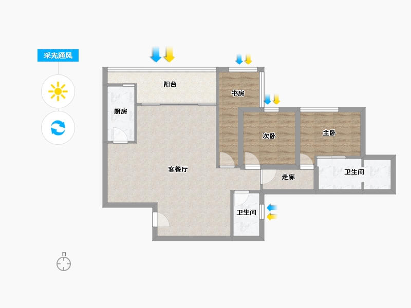 广东省-深圳市-十五峯花园-83.83-户型库-采光通风