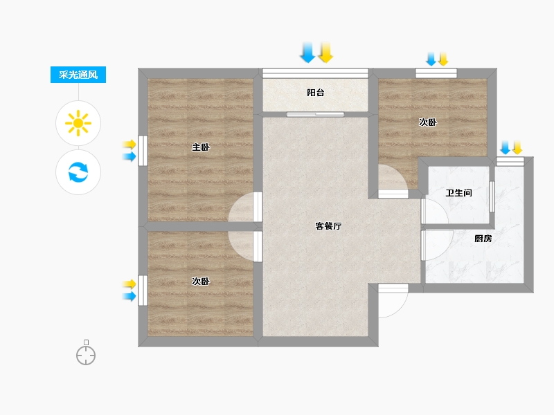 广东省-深圳市-天琴阁-54.67-户型库-采光通风