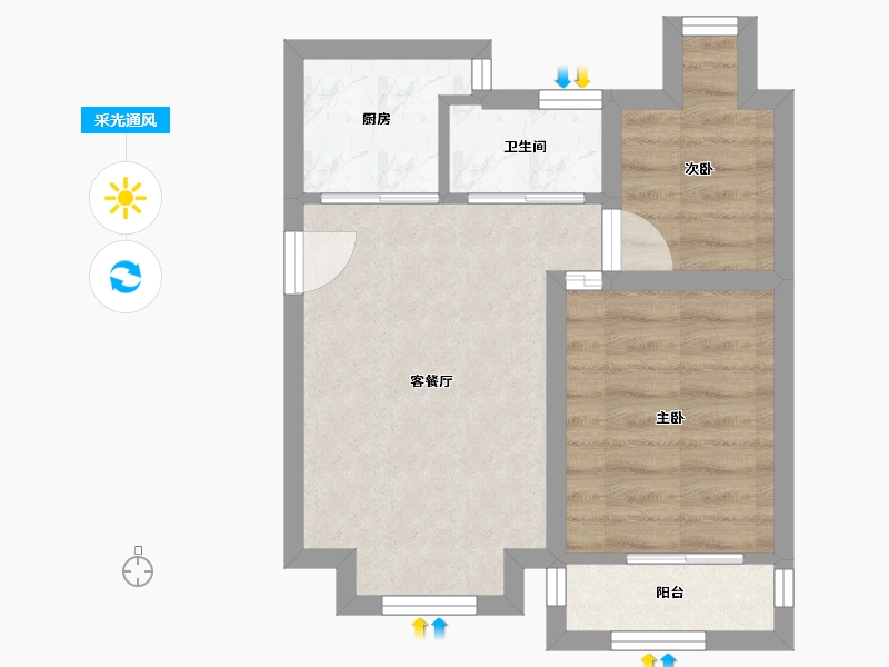 广东省-深圳市-信和自由广场-37.84-户型库-采光通风