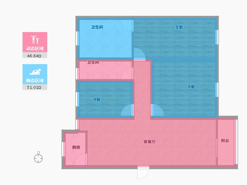 广东省-深圳市-翠湖山庄-86.36-户型库-动静分区