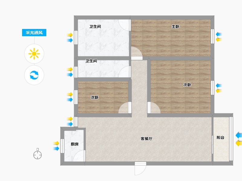 广东省-深圳市-翠湖山庄-86.36-户型库-采光通风