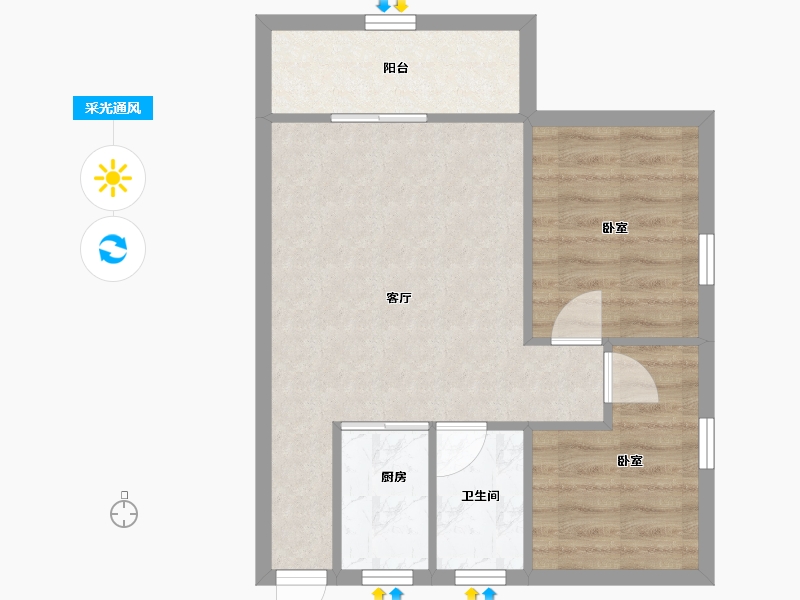 广东省-深圳市-鸿洲新都-50.74-户型库-采光通风