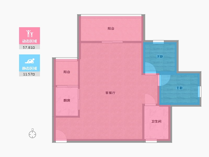 广东省-深圳市-中翠花园-62.58-户型库-动静分区