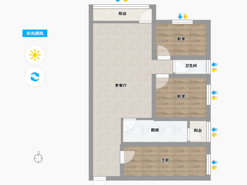 广东省-深圳市-阅山公馆-63.48-户型库-采光通风