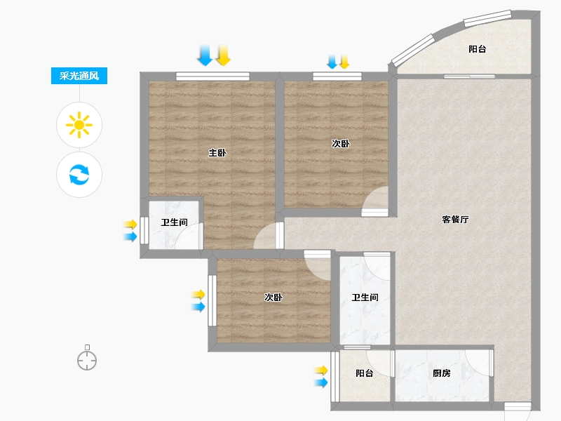 广东省-深圳市-南国丽城-90.81-户型库-采光通风