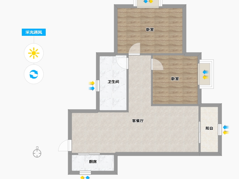 广东省-深圳市-旺海怡苑-70.73-户型库-采光通风