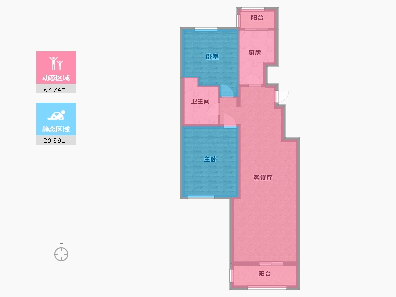 北京-北京市-宝盛里芳清园小区-89.60-户型库-动静分区