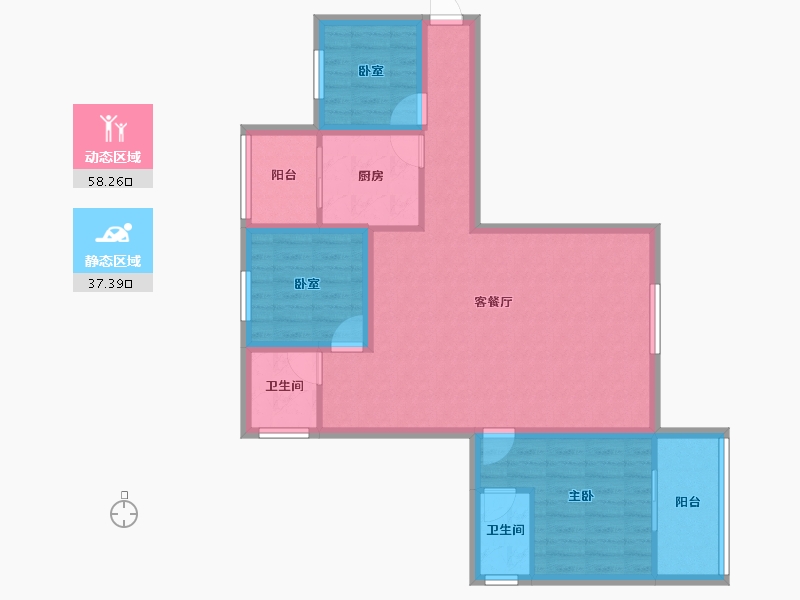 广东省-深圳市-卓越皇后道-85.08-户型库-动静分区