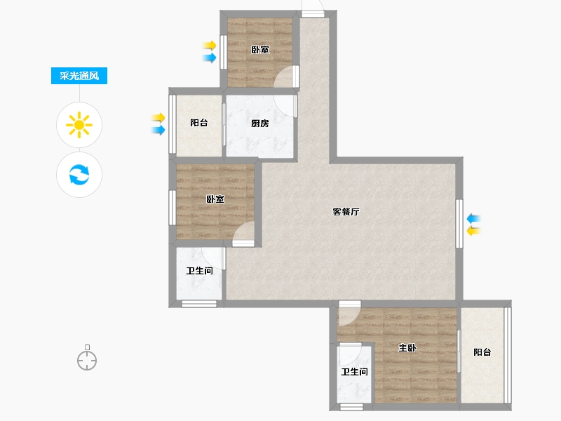 广东省-深圳市-卓越皇后道-85.08-户型库-采光通风