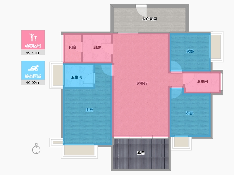 广东省-深圳市-碧海富通城一期-95.17-户型库-动静分区