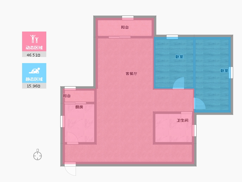 广东省-深圳市-缤纷年华-56.00-户型库-动静分区