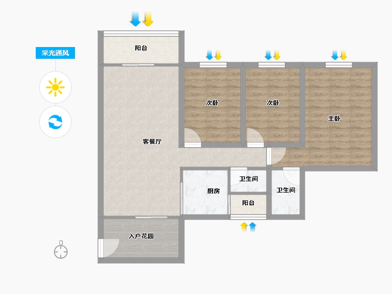 广东省-深圳市-兴华路2号(星航华府)-84.25-户型库-采光通风