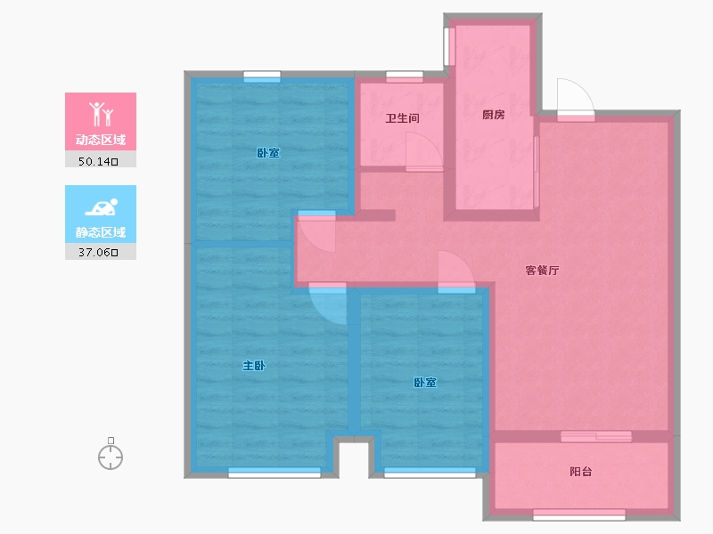 河南省-信阳市-新县碧桂园-79.80-户型库-动静分区