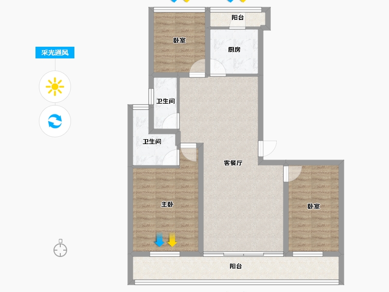 广东省-深圳市-碧榕湾-94.95-户型库-采光通风