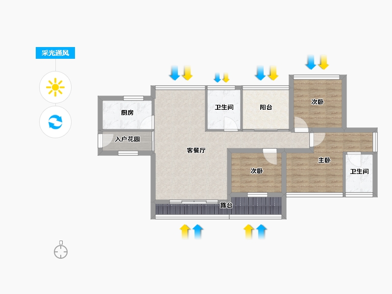 广东省-深圳市-凤凰花苑-80.92-户型库-采光通风