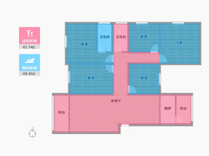 广东省-深圳市-鹏达花园-117.33-户型库-动静分区