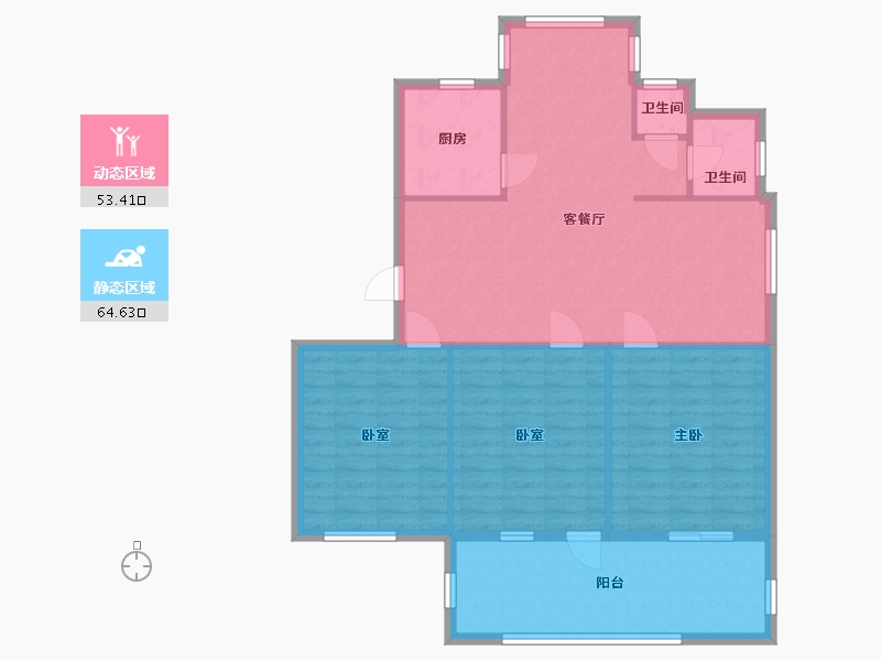 江苏省-盐城市-凌桥小区-101.60-户型库-动静分区