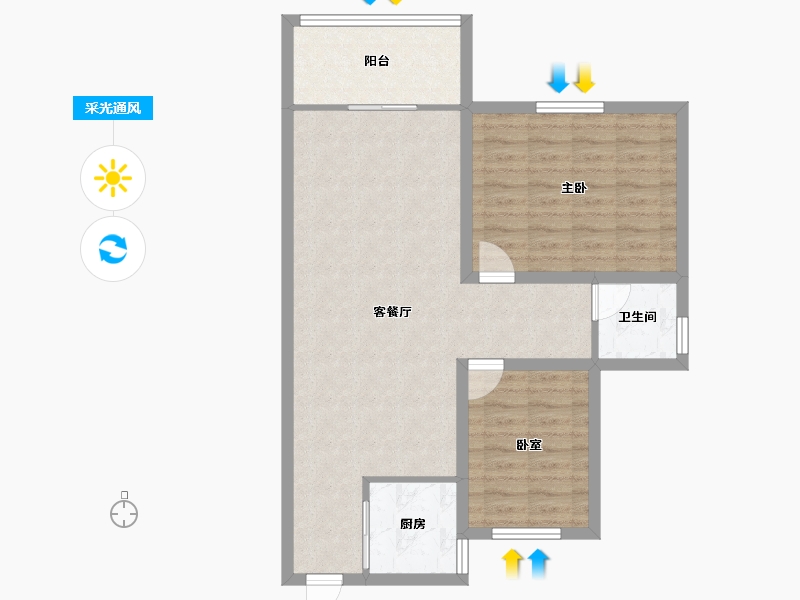 广东省-深圳市-海怡东方花园-75.65-户型库-采光通风