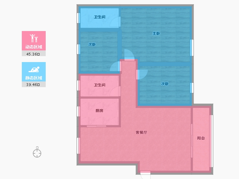 广东省-深圳市-宝海花园-75.19-户型库-动静分区