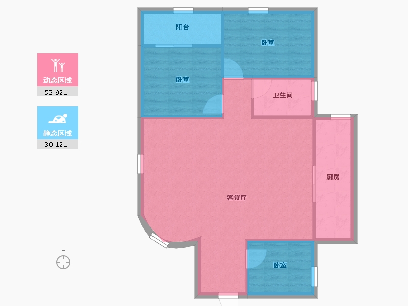 广东省-深圳市-怡园大厦-76.26-户型库-动静分区