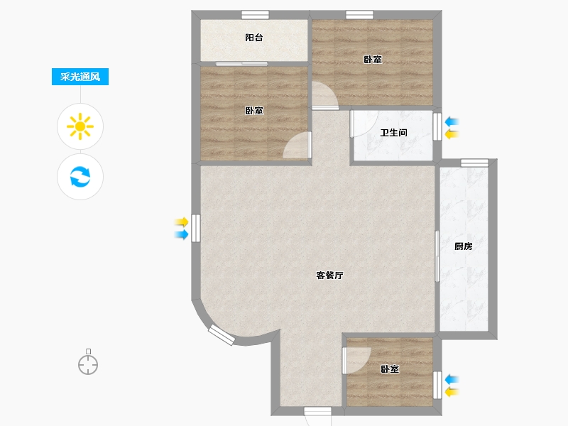 广东省-深圳市-怡园大厦-76.26-户型库-采光通风