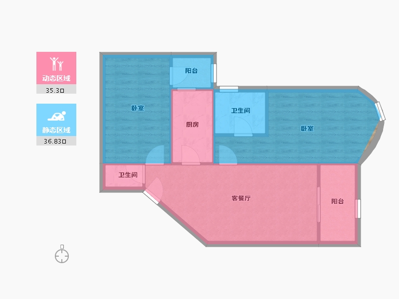 广东省-深圳市-东方花园-65.80-户型库-动静分区