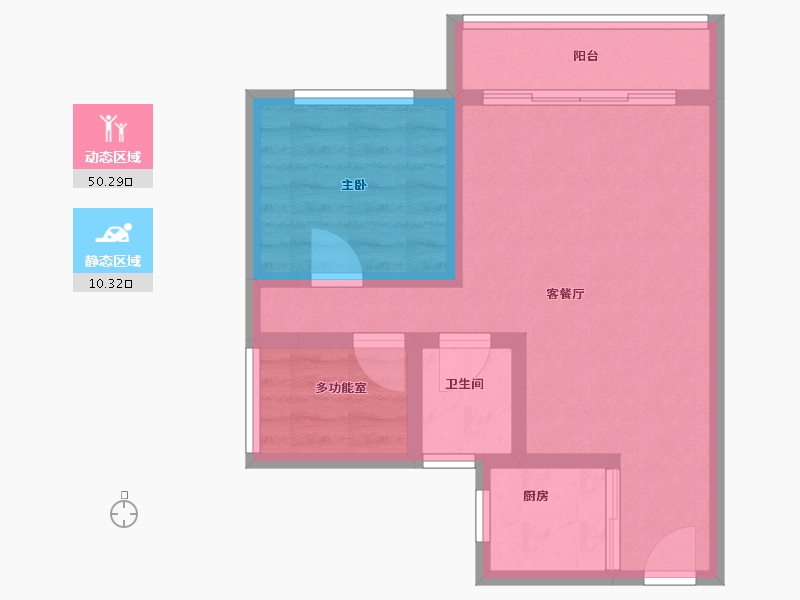 广东省-深圳市-桑泰龙樾-53.25-户型库-动静分区