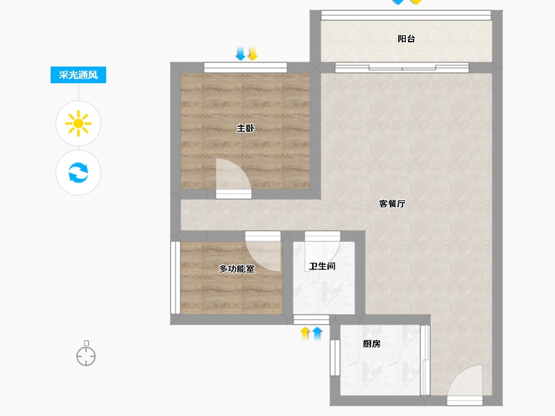 广东省-深圳市-桑泰龙樾-53.25-户型库-采光通风